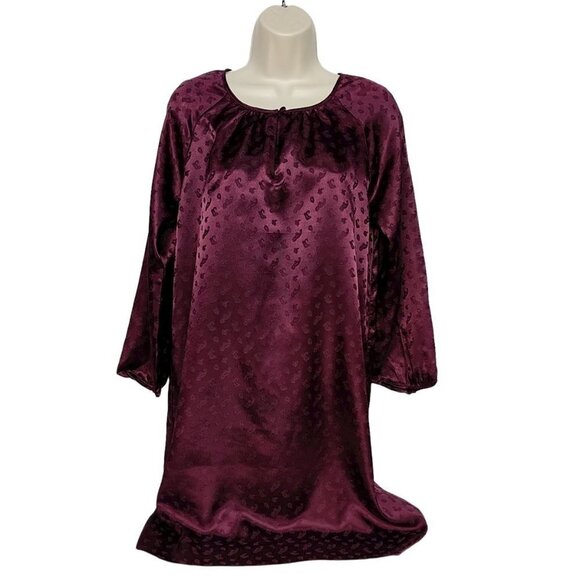 J Crew Womens Shift Dress Size 6 Burgundy Paisley Long Sleeve - Picture 1 of 6